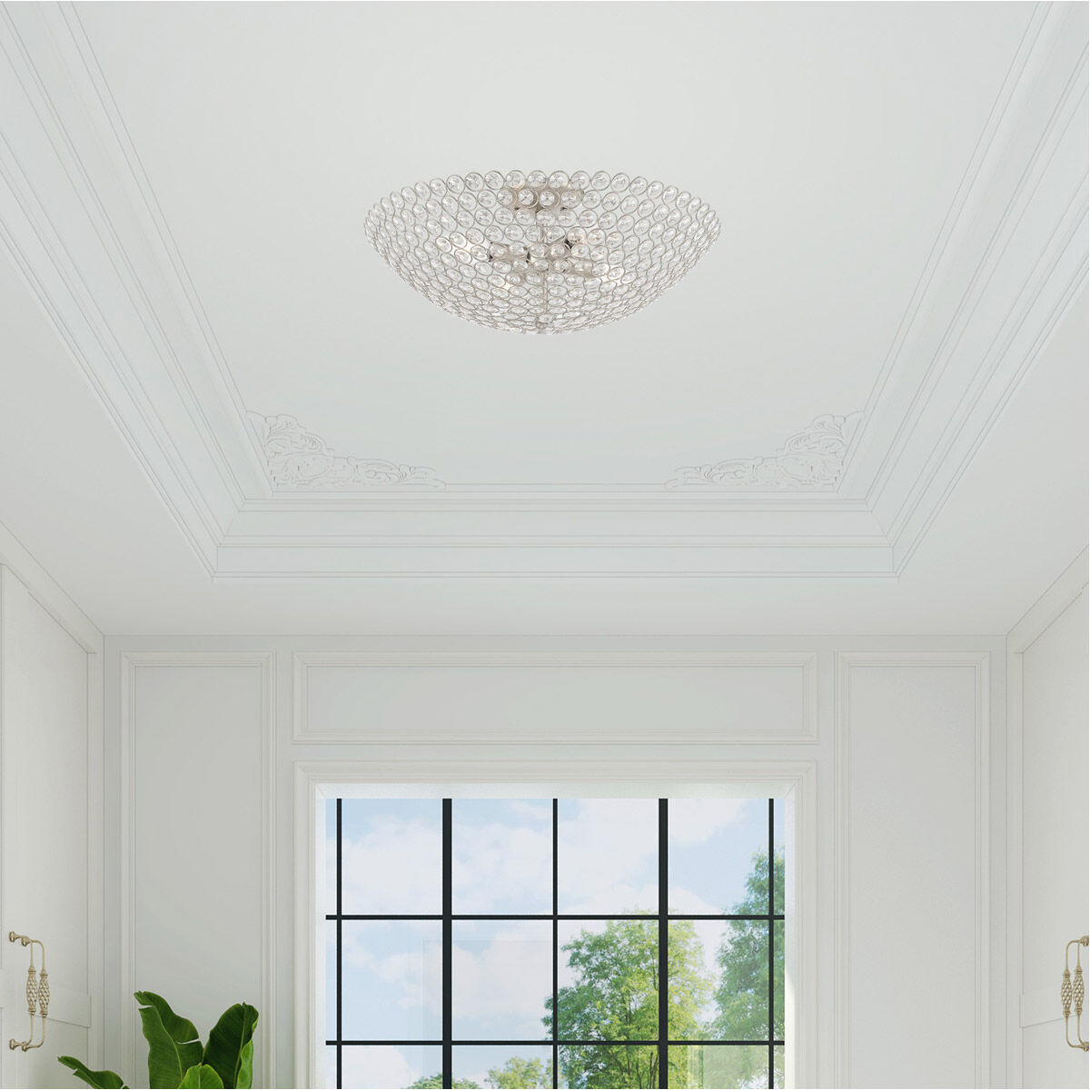 Cassandra 4 Light 20 inch Brushed Nickel Semi-Flush Mount Ceiling Light