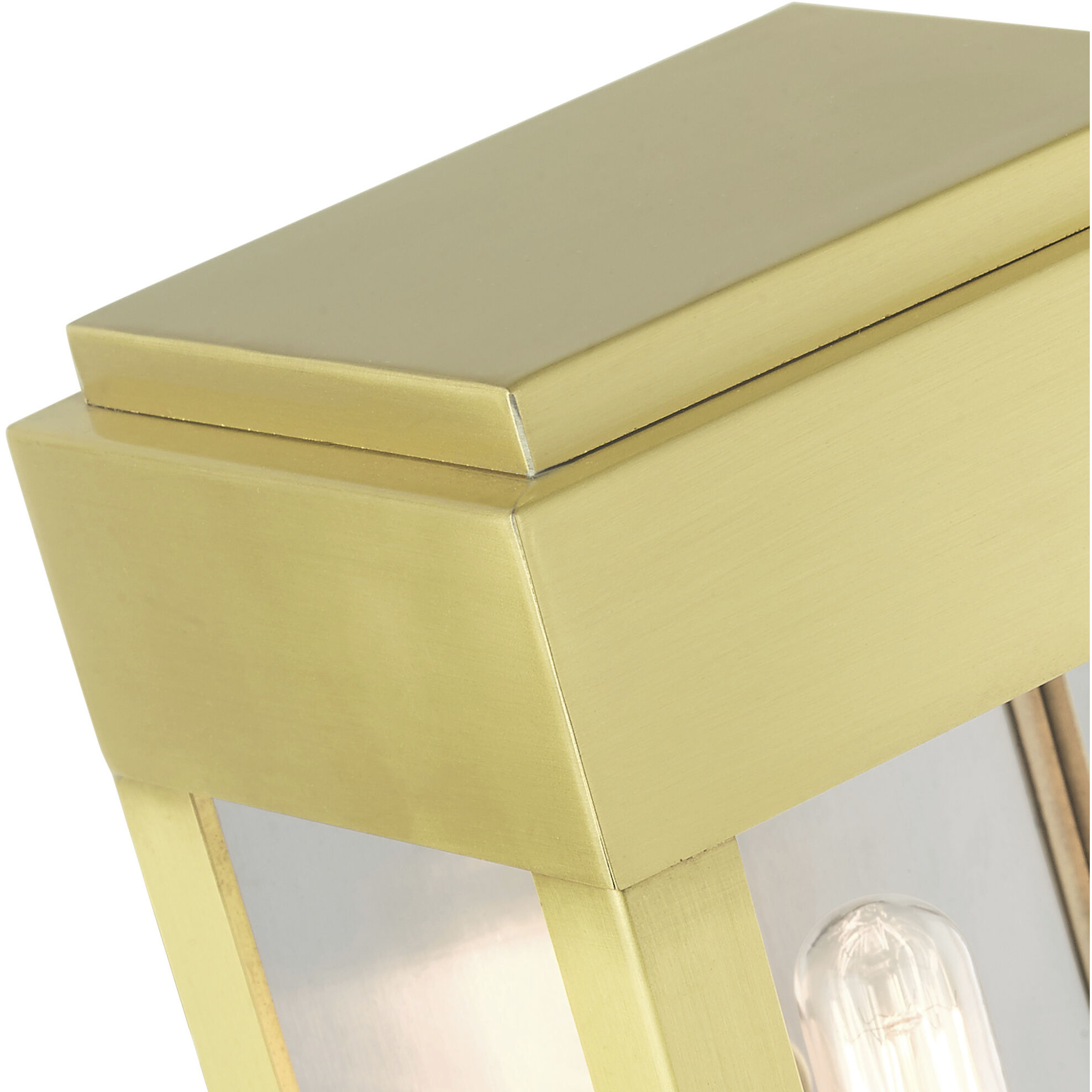 York 1 Light 9 inch Satin Brass Outdoor ADA Wall Lantern