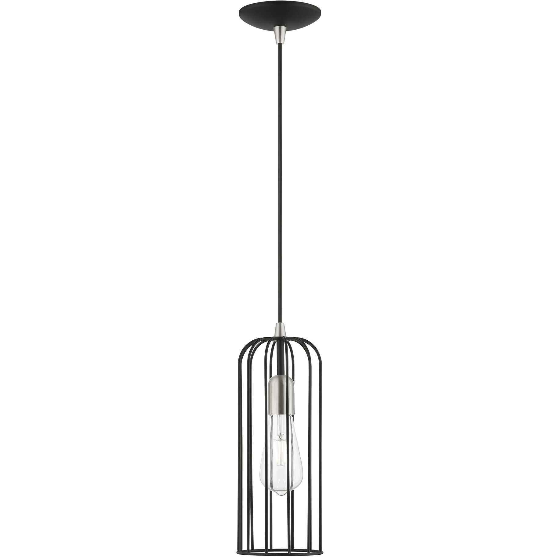 Glenbrook 1 Light 5 inch Black with Brushed Nickel Accents Pendant Ceiling Light