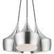Waldorf 3 Light 21 inch Brushed Aluminum Cluster Pendant Ceiling Light
