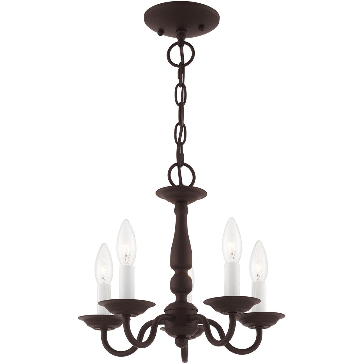 Williamsburgh 5 Light 13 inch Bronze Convertible Mini Chandelier/Ceiling Mount Ceiling Light