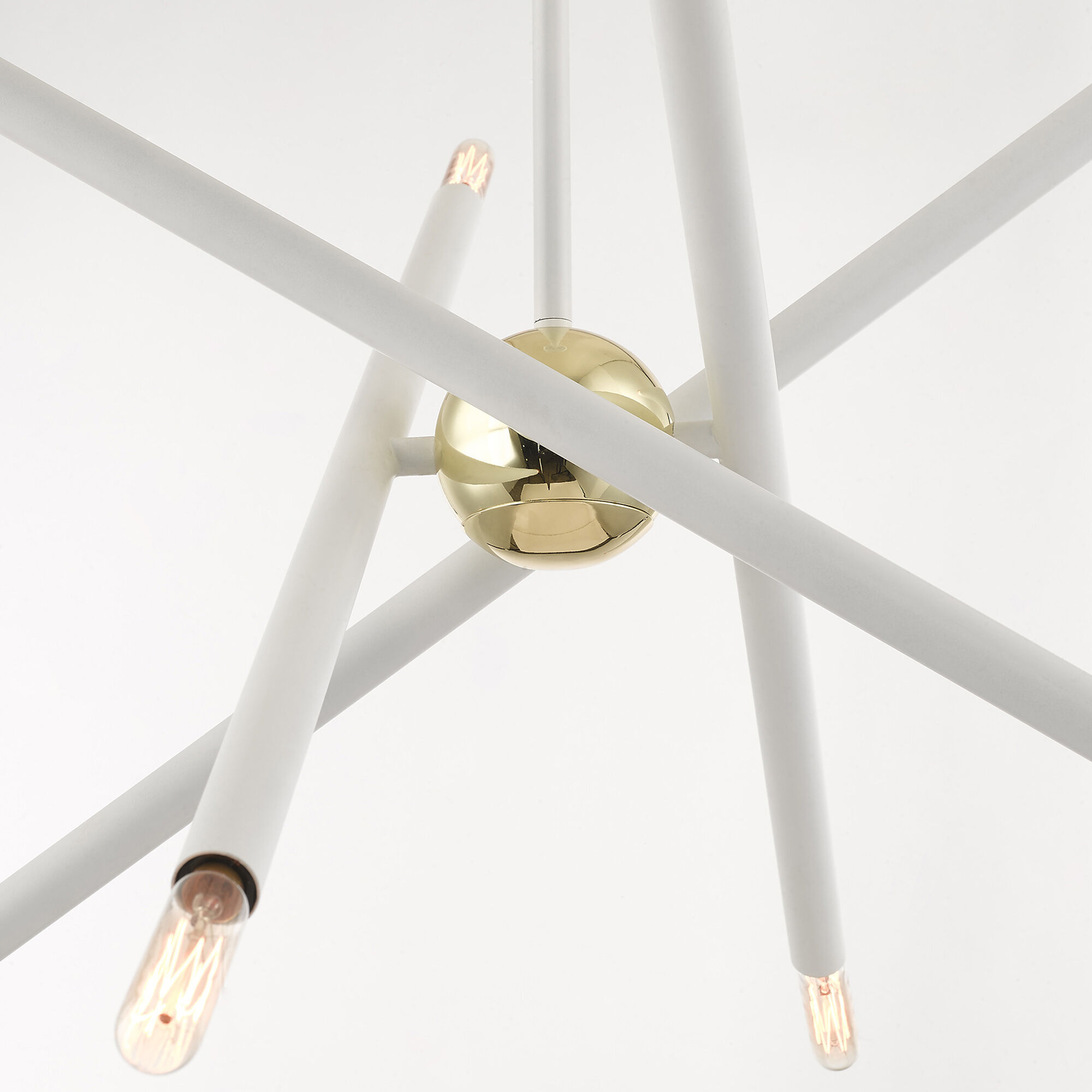 Soho 8 Light 20 inch White with Polished Brass Accents Chandelier Ceiling Light