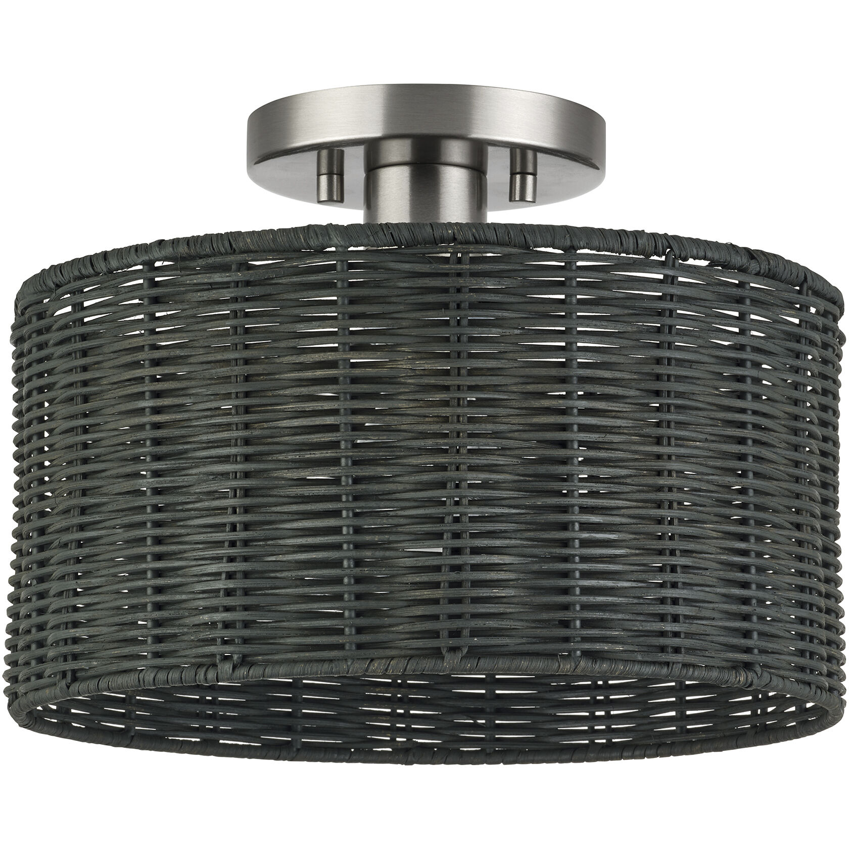 Weavington 1 Light 12 inch Brushed Nickel Semi Flush Mount Ceiling Light, Medium