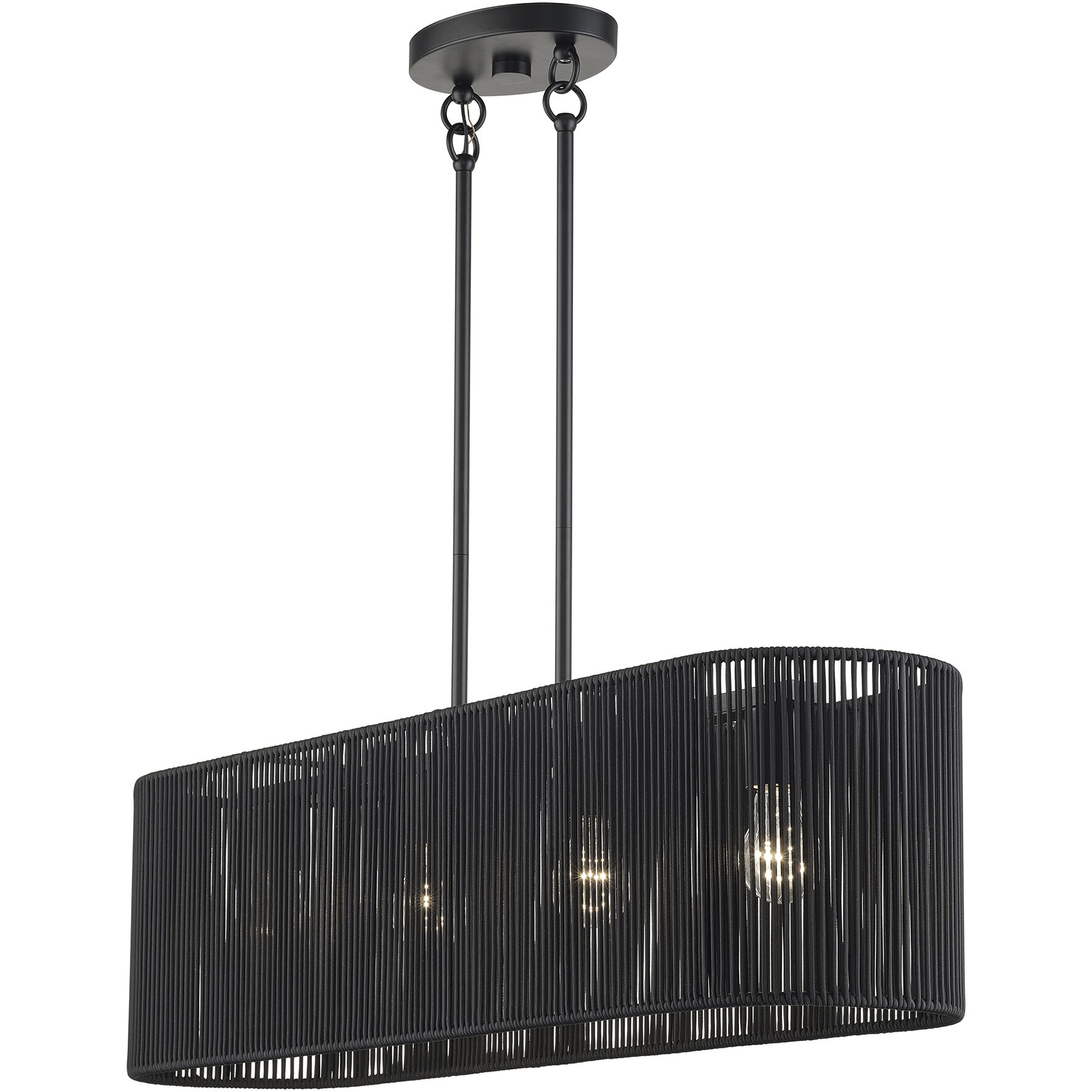 Acordia 4 Light 36 inch Black Linear Chandelier Ceiling Light, Large