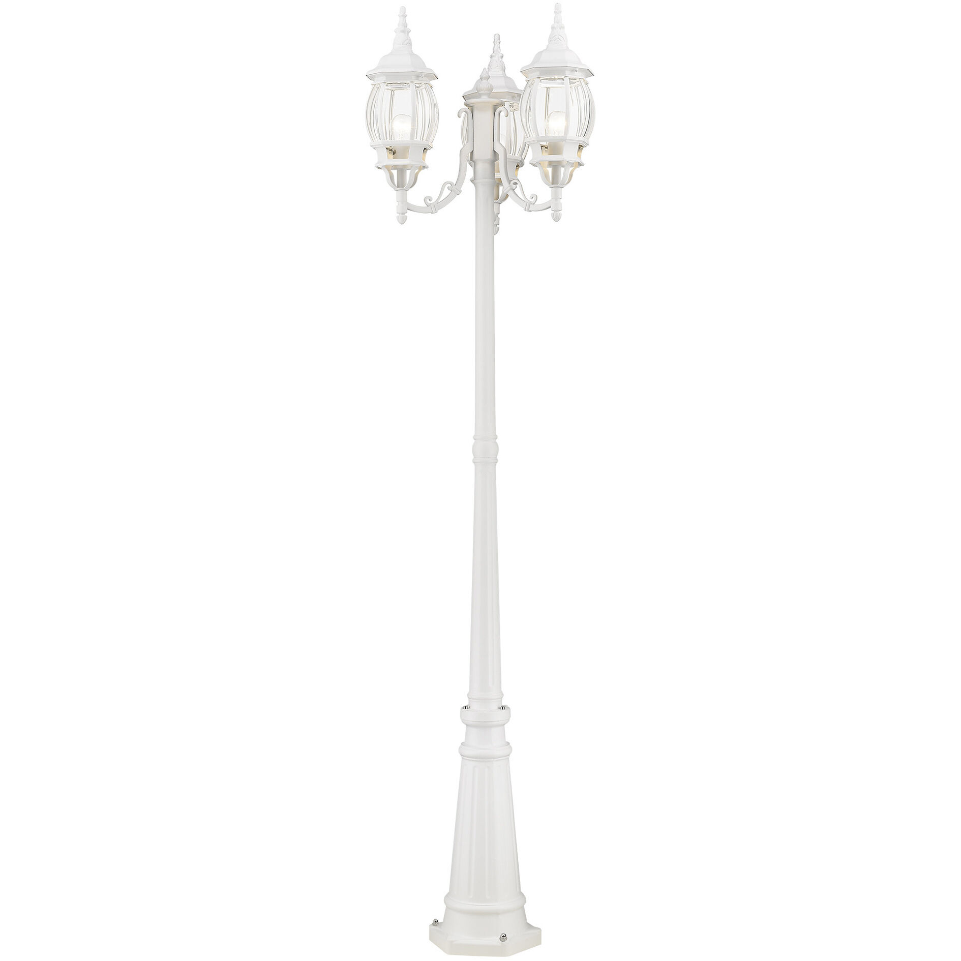 Frontenac 3 Light 84 inch Textured White Outdoor Post Light