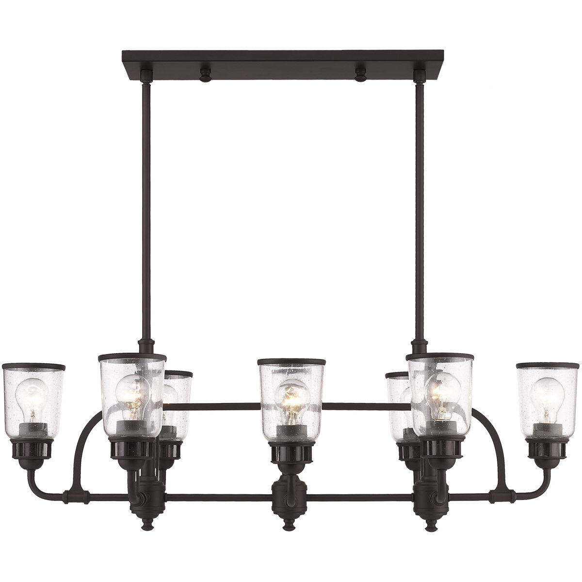 Lawrenceville 8 Light 40 inch Bronze Linear Chandelier Ceiling Light