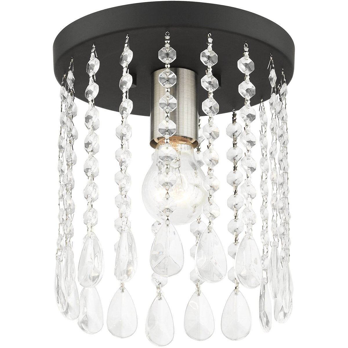Elizabeth 1 Light 8 inch Black Petite Flush Mount Ceiling Light