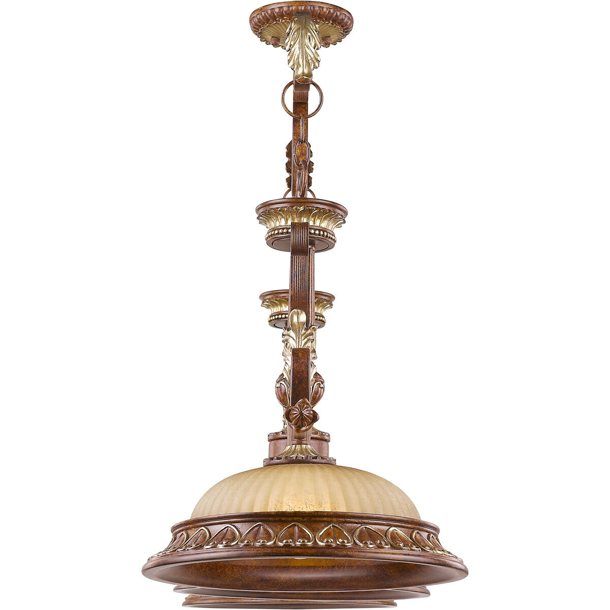 Villa Verona 3 Light 52 inch Verona Bronze with Aged Gold Leaf Accents Island Ceiling Light