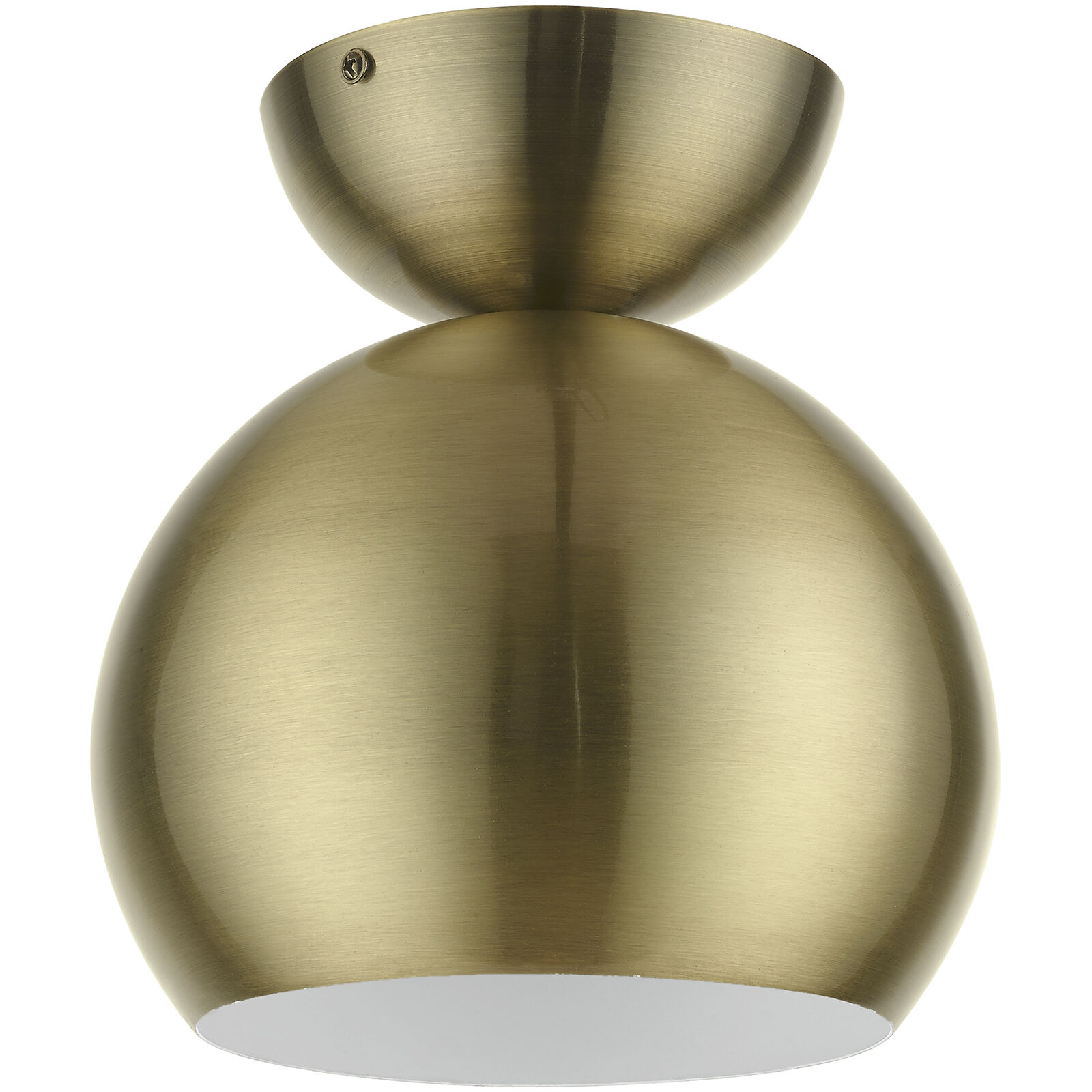 Stockton 1 Light 8 inch Antique Brass Semi-Flush Ceiling Light, Globe