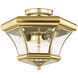 Monterey 3 Light 13 inch Polished Brass Semi-Flush Mount Ceiling Light