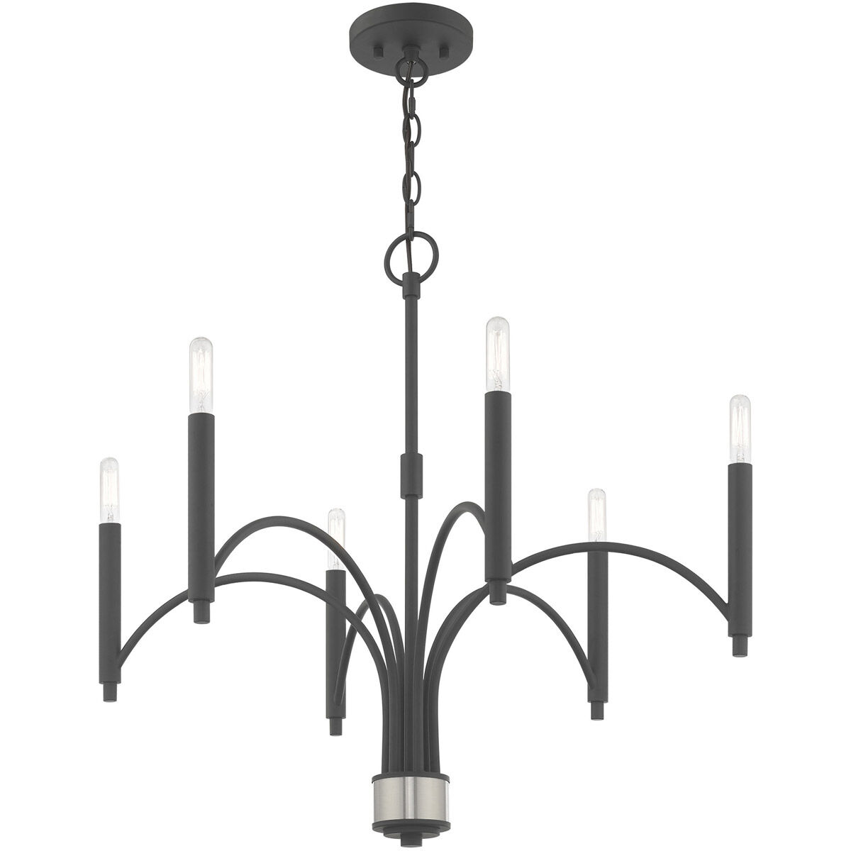 Wisteria 6 Light 26 inch Scandinavian Gray Chandelier Ceiling Light