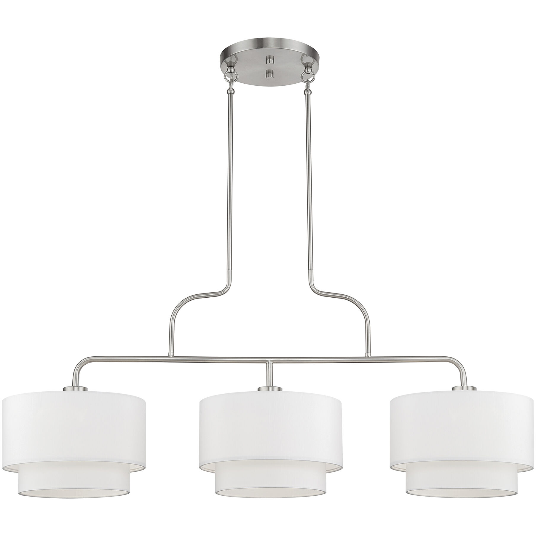 Manorwood 3 Light 49 inch Brushed Nickel Linear Chandelier Ceiling Light
