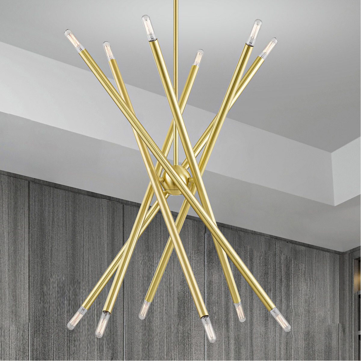Soho 12 Light 28 inch Satin Brass Chandelier Ceiling Light