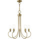 Bari 5 Light 25 inch Antique Brass Chandelier Ceiling Light