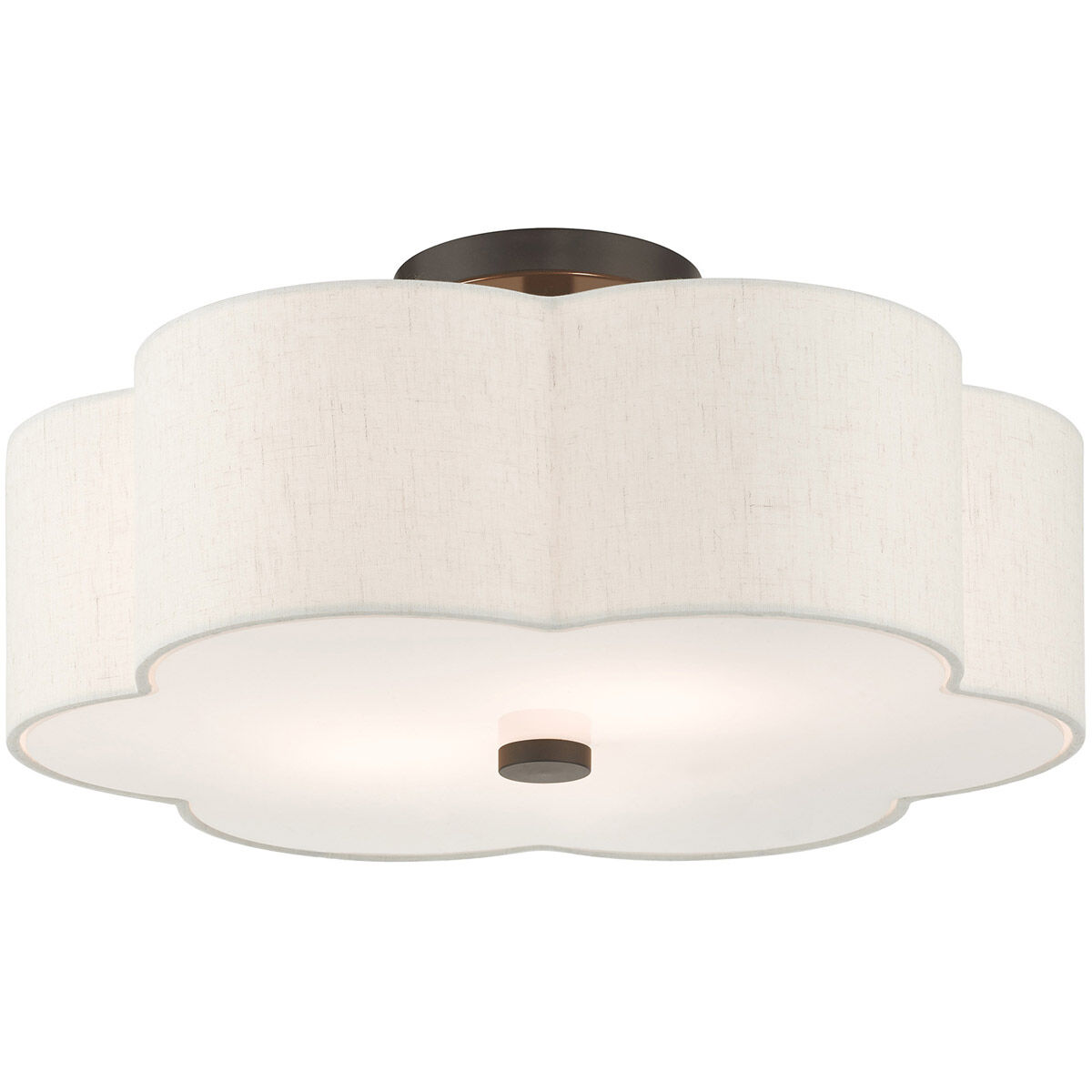 Solstice 3 Light 18 inch English Bronze Semi Flush Ceiling Light