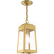 Oslo 1 Light 6.25 inch Satin Brass Small Outdoor Pendant Lantern