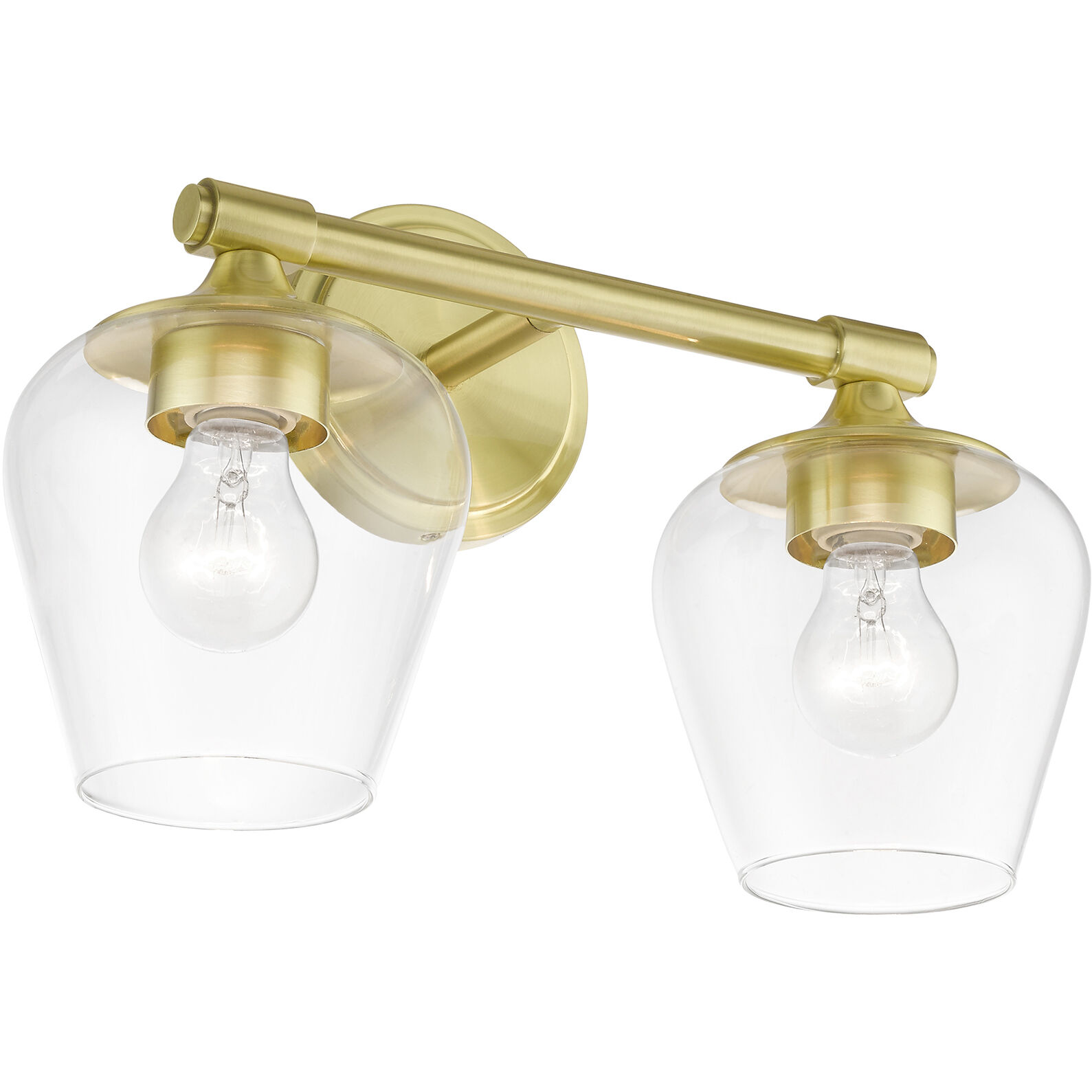 Willow 2 Light 15 inch Satin Brass Vanity Sconce Wall Light