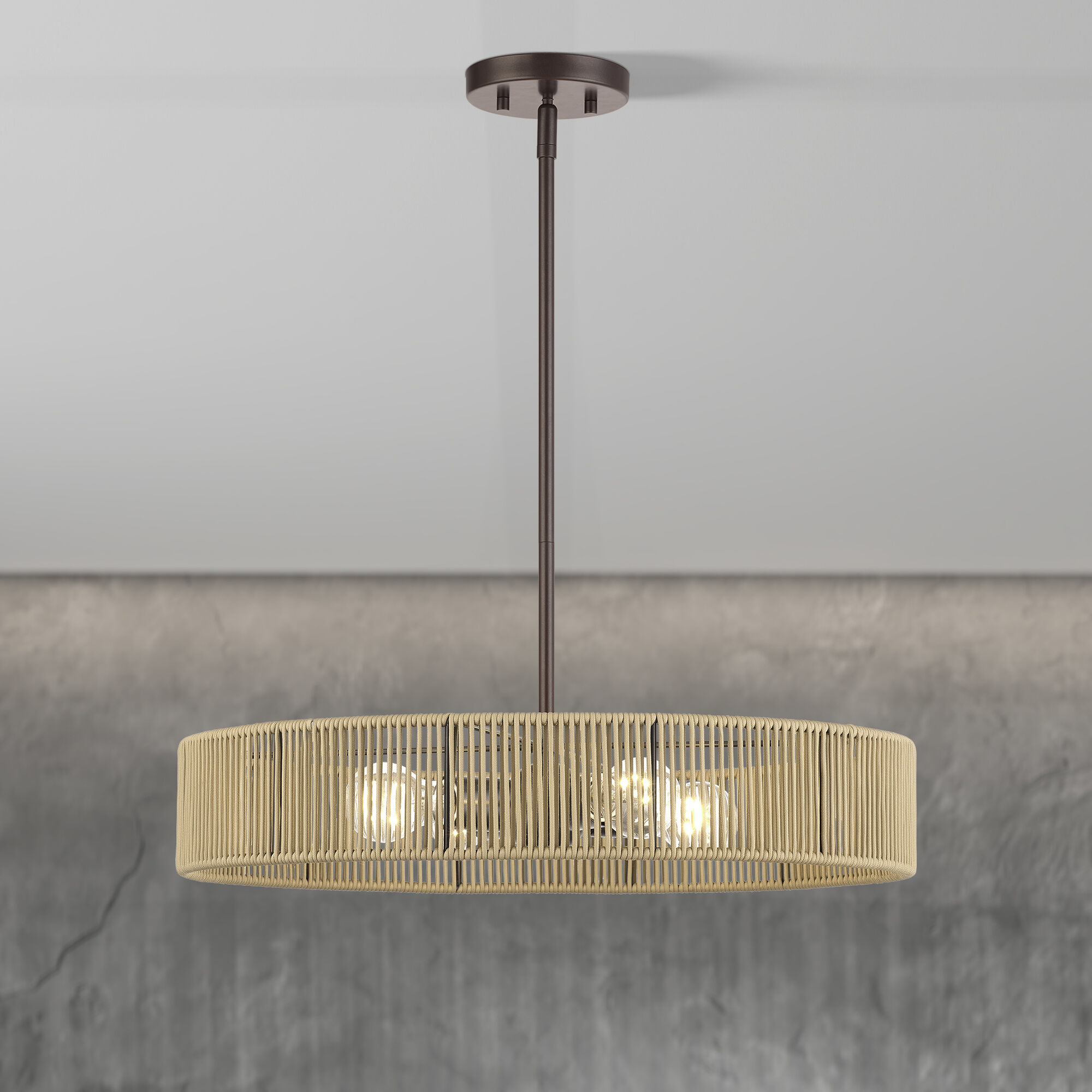 Goldiemesh 4 Light 22 inch English Bronze Pendant Ceiling Light