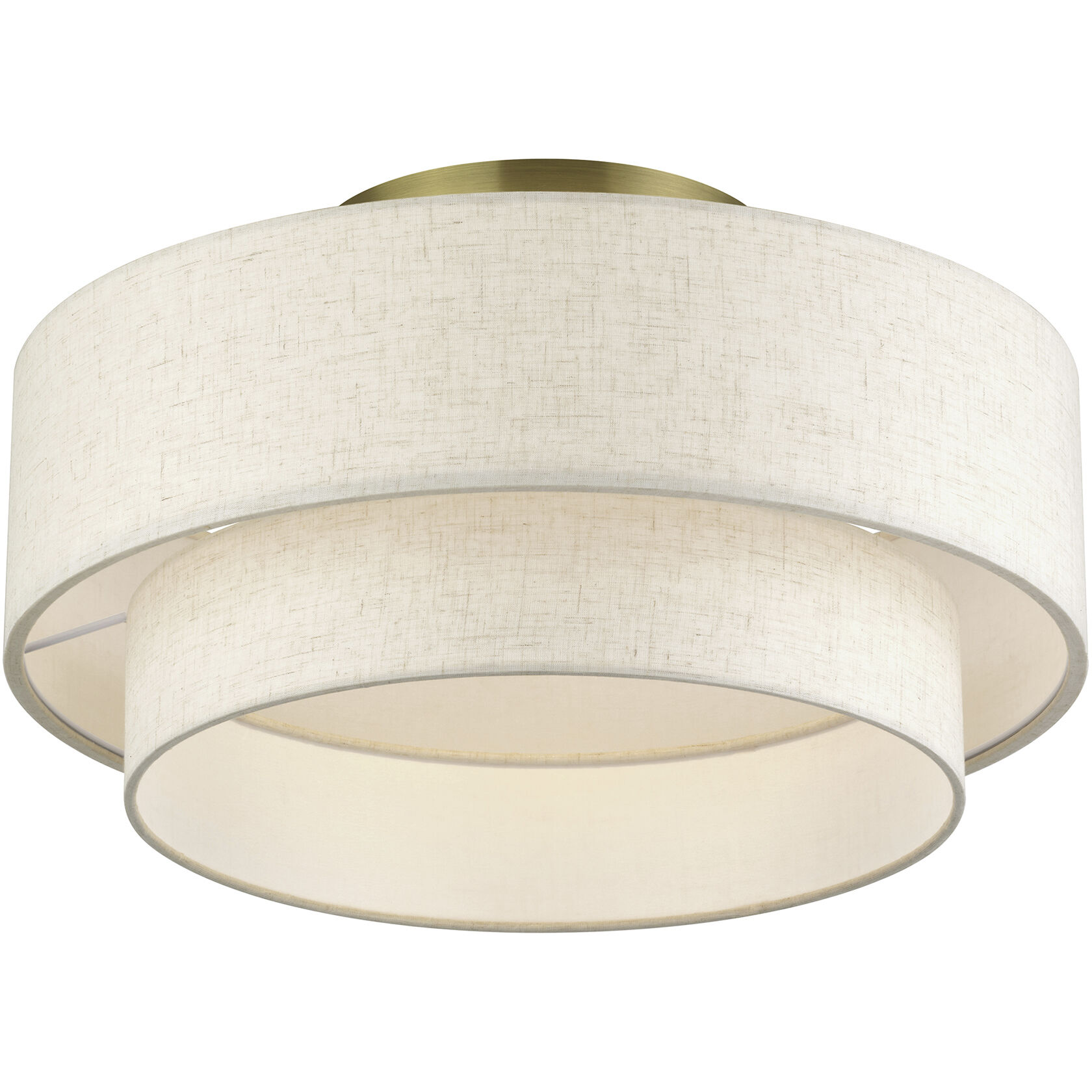 Manorwood 3 Light 18 inch Antique Brass Semi Flush Mount Ceiling Light, Large
