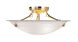 Oasis 3 Light 16 inch Polished Brass Semi-Flush Mount Ceiling Light