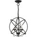 Aria 3 Light 16 inch Black Convertible Chandelier / Semi Flush Ceiling Light