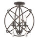 Aria 3 Light 15 inch English Bronze Convertible Mini Chandelier/Ceiling Mount Ceiling Light