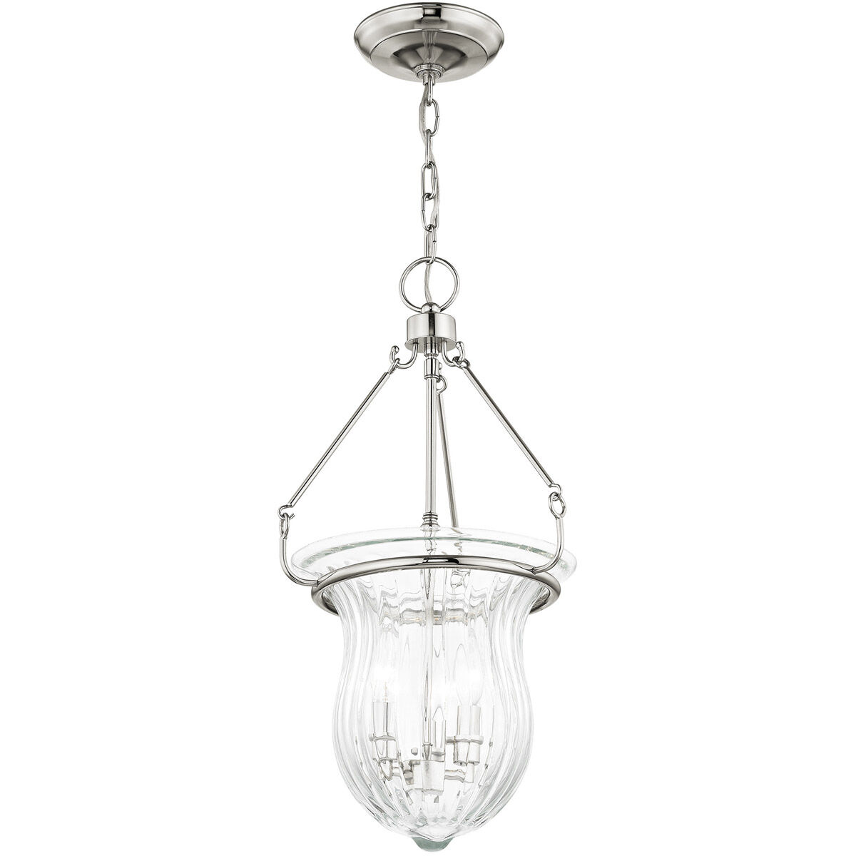 Andover 3 Light 12 inch Polished Nickel Pendant Ceiling Light