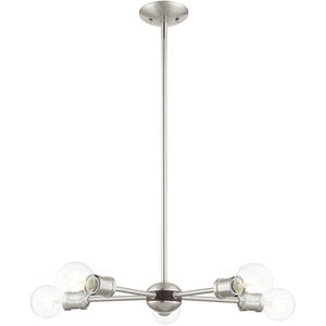 Lansdale 5 Light 19 inch Brushed Nickel with Bronze Accents Chandelier Ceiling Light