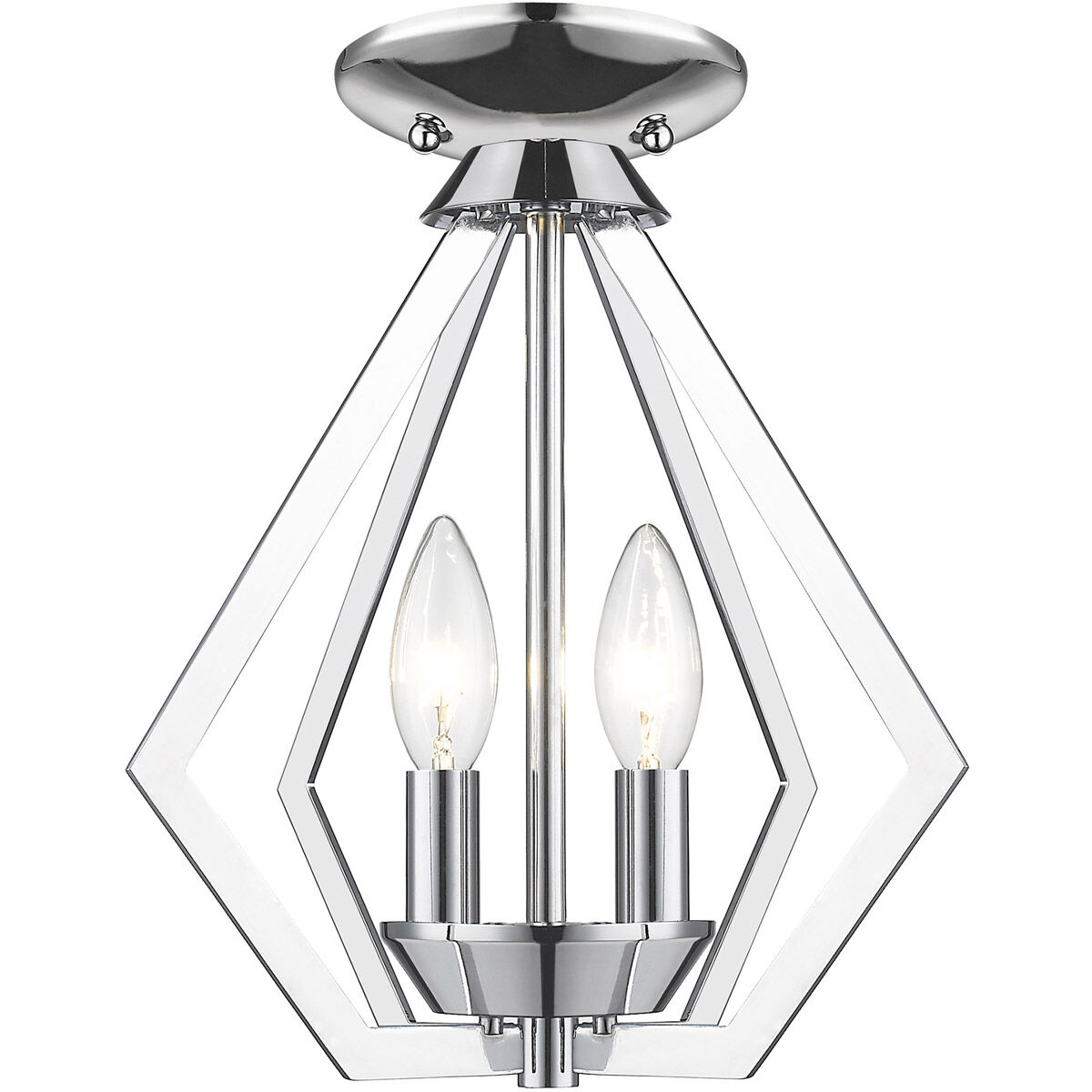 Prism 2 Light 11 inch Polished Chrome Convertible Mini Chandelier/Ceiling Mount Ceiling Light