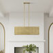 Weavington 3 Light 30 inch Antique Gold Leaf Linear Chandelier Ceiling Light, Medium