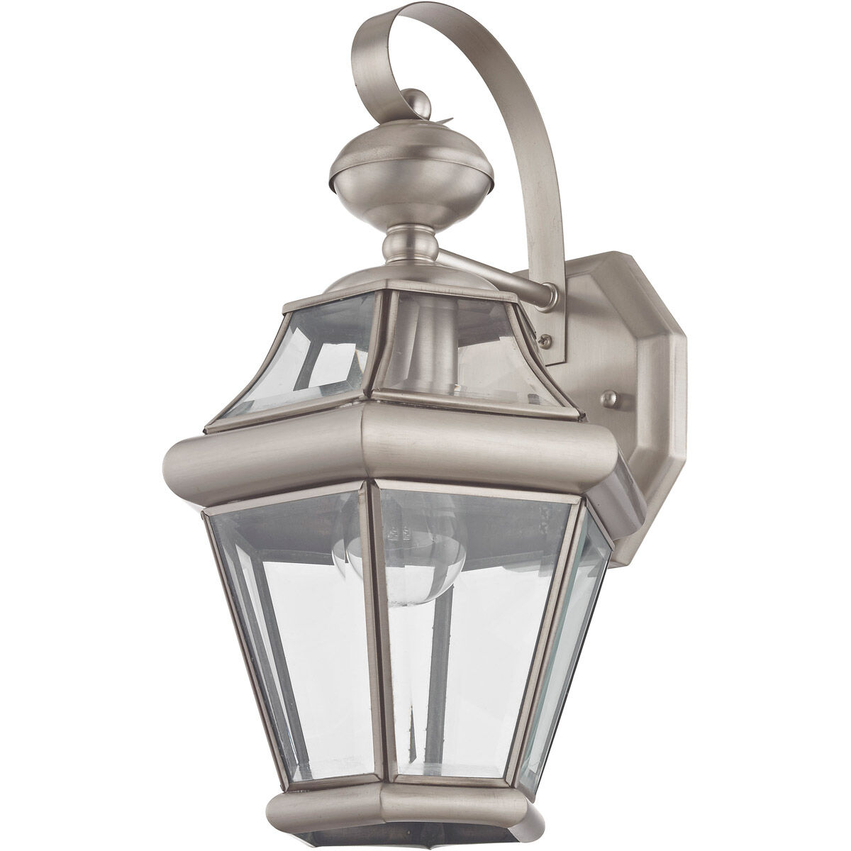 Georgetown 1 Light 15 inch Brushed Nickel Outdoor Wall Lantern