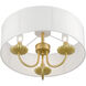 Brookdale 3 Light 16 inch Soft Gold Semi-Flush Mount Ceiling Light