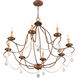 Chesterfield 8 Light 32 inch Hand Applied Venetian Golden Bronze Chandelier Ceiling Light