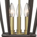 Morgan 3 Light 29 inch Bronze with Antique Gold Finish Cluster Large Outdoor Wall Lantern