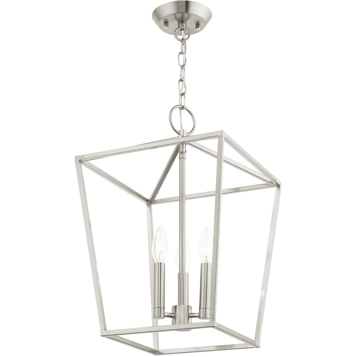 Devone 3 Light 13 inch Brushed Nickel Convertible Semi Flush/Lantern Ceiling Light