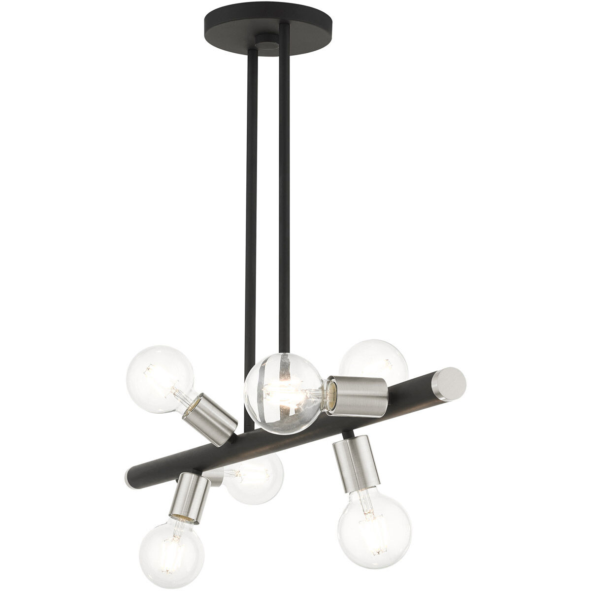 Bannister 6 Light 37 inch Black Linear Chandelier Ceiling Light