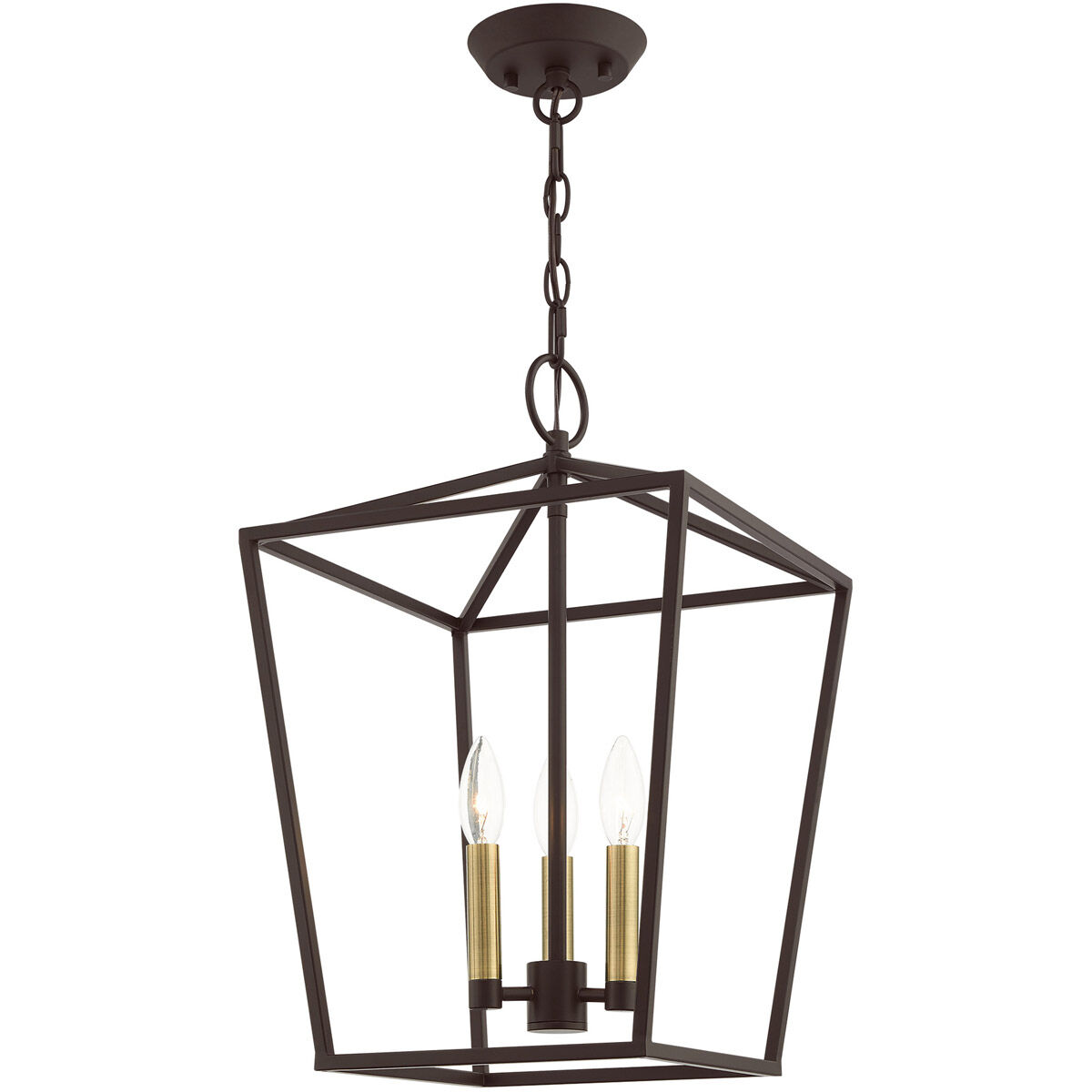 Devone 3 Light 13 inch Bronze Convertible Semi Flush/Lantern Ceiling Light