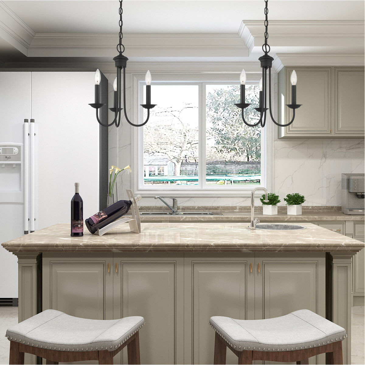 Estate 3 Light 14 inch Black Chandelier Ceiling Light