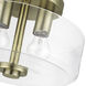 Whitworth 2 Light 12.25 inch Antique Brass Semi-Flush Ceiling Light