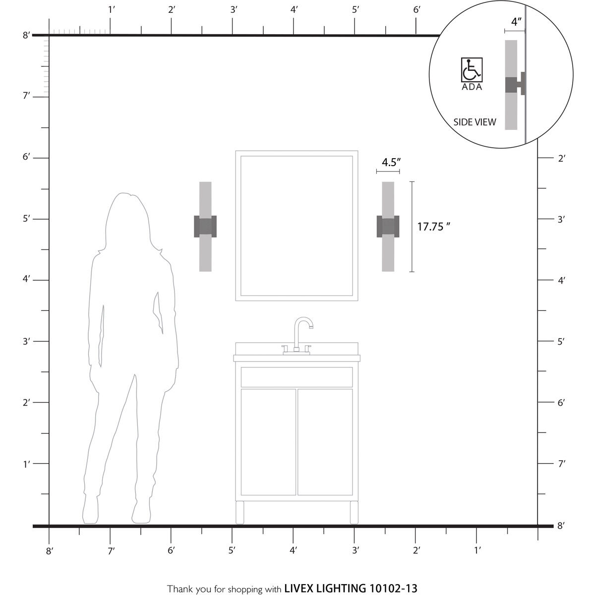 Aero 2 Light 5 inch Textured White with Brushed Nickel Accent ADA ADA Wall Sconce Wall Light