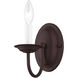 Home Basics 1 Light 4 inch Bronze Wall Sconce Wall Light