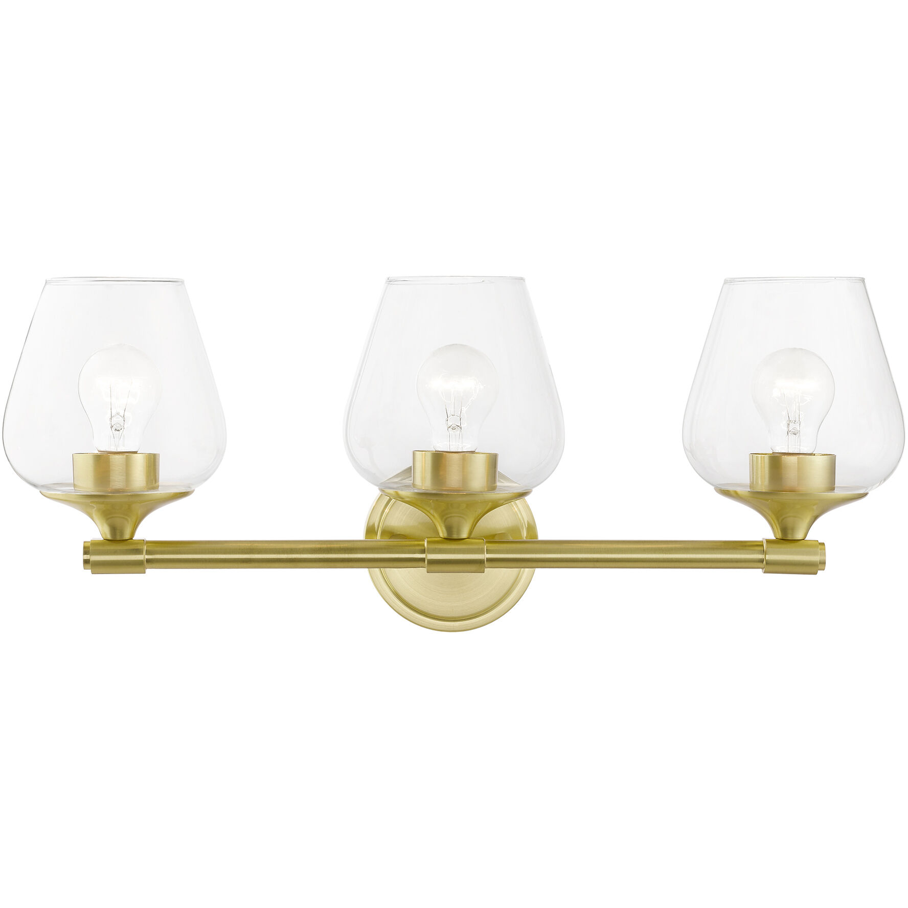 Willow 3 Light 23 inch Satin Brass Vanity Sconce Wall Light