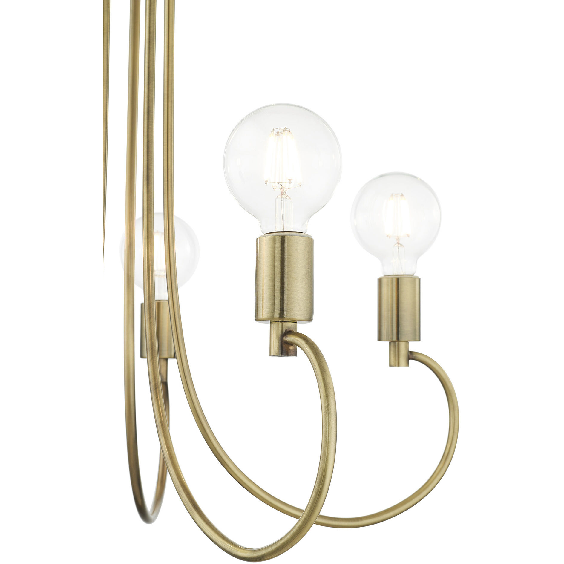 Bari 5 Light 25 inch Antique Brass Chandelier Ceiling Light