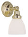 Classic 1 Light 6 inch Polished Brass Bath Vanity Wall Light