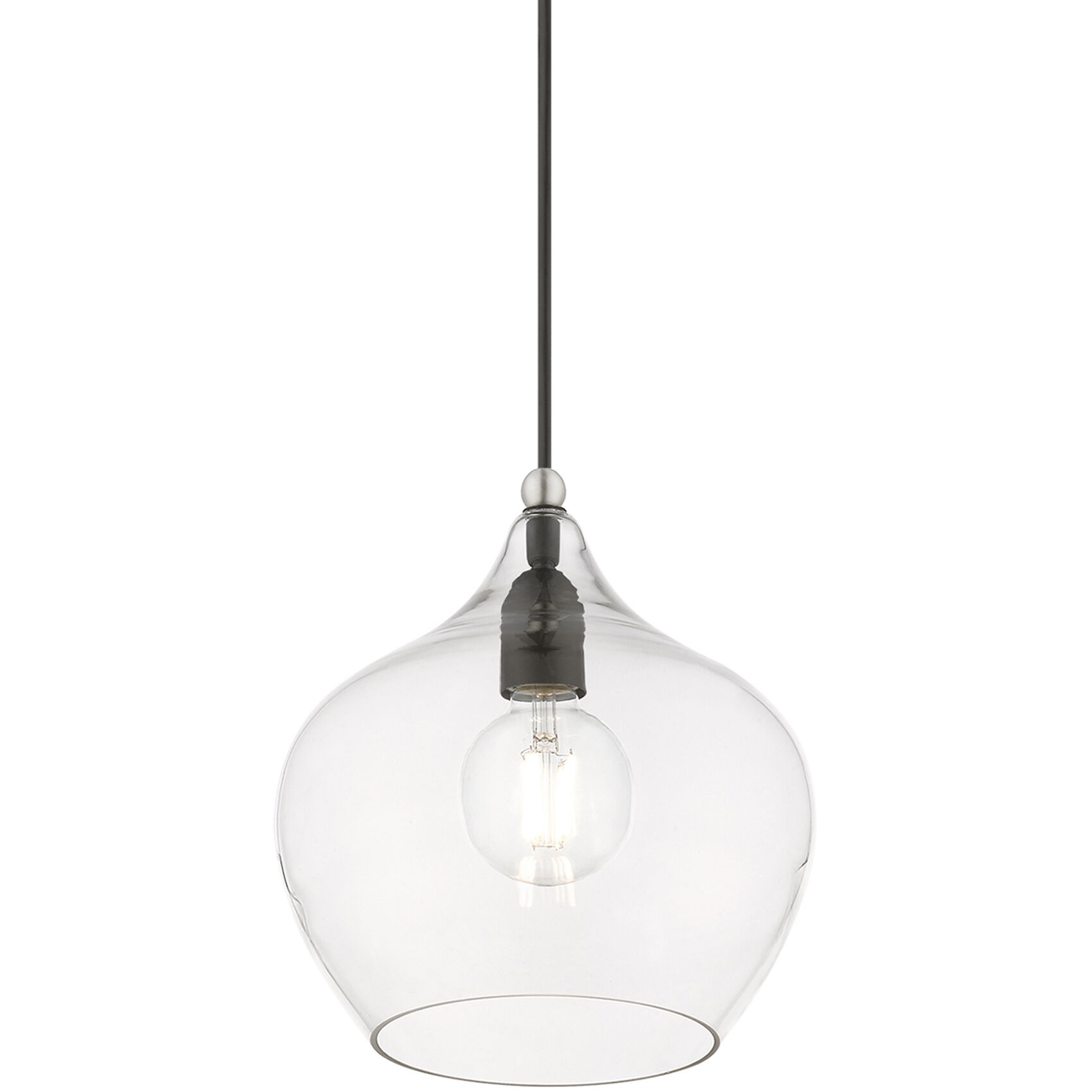 Aldrich 1 Light 10 inch Black with Brushed Nickel Accent Pendant Ceiling Light