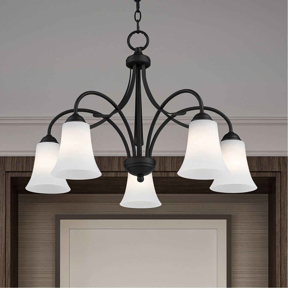 Ridgedale 5 Light 26 inch Black Chandelier Ceiling Light
