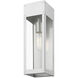 Barrett 1 Light 15 inch Painted Satin Nickel with Brushed Nickel Candle Outdoor Wall Lantern