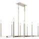 Alpine 8 Light 37 inch Polished Nickel Linear Chandelier Ceiling Light