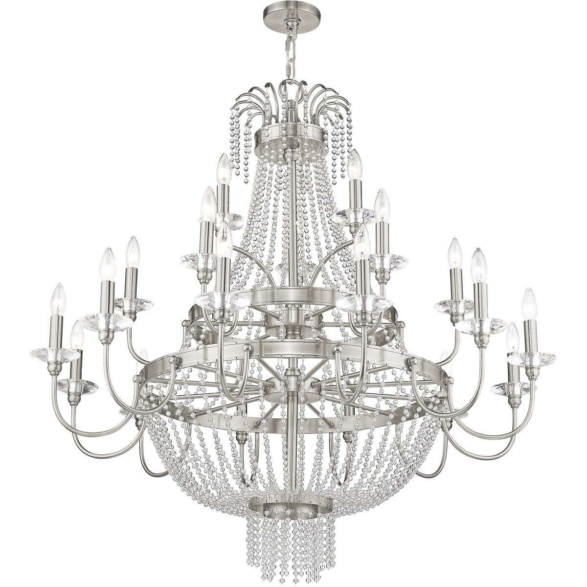 Valentina 21 Light 42 inch Brushed Nickel Foyer Chandelier Ceiling Light