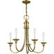 Cranford 5 Light 24 inch Antique Brass Chandelier Ceiling Light